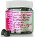 Soursop Graviola Curcumin Lycopene Broccoli Sprouts Sulforaphane Extrakt Gummis mit Kurkuma Ginger Schwarz Pfeffer, Sour Sop Guyabano Blatt Ergänzung, Kauen Kaugummi Pillen Kapseln Ergänzungen