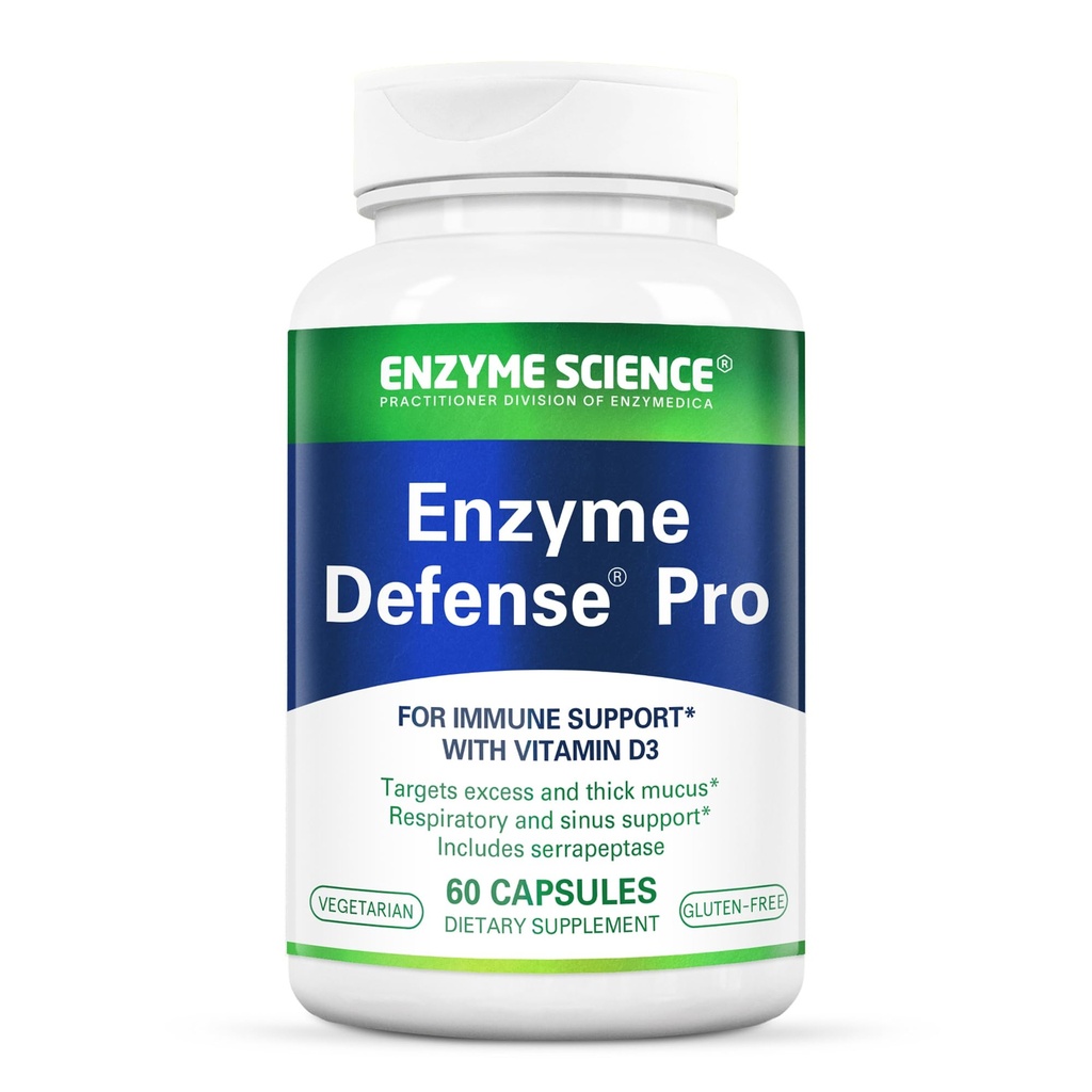 Enzyme Science Enzyme Defense Pro, 60 Kapseln– Immununterstützungsergänzung – Formuliert mit Vitamin D3, L-Lysine, Calcium und Protease–Enzyme Digestion Support – Immunsystem