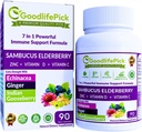 7 in 1 Elderberry mit ZINC, Vitamin C, Vitamin D, Echinacea, Ginger & Indian Gooseberry (Amla). Premium Elderberry Kapseln 90 ct, Alle natürlichen, Non-GMO, Vegan,No Rice Powder, No-Gluten