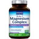 Vitalité innée Complexe de magnésium 6-en-1, 1160mg Par service, repos et digestion, Magnésium Glycinate & Citrate, Haute Absorption, 120 Capsules Vegan