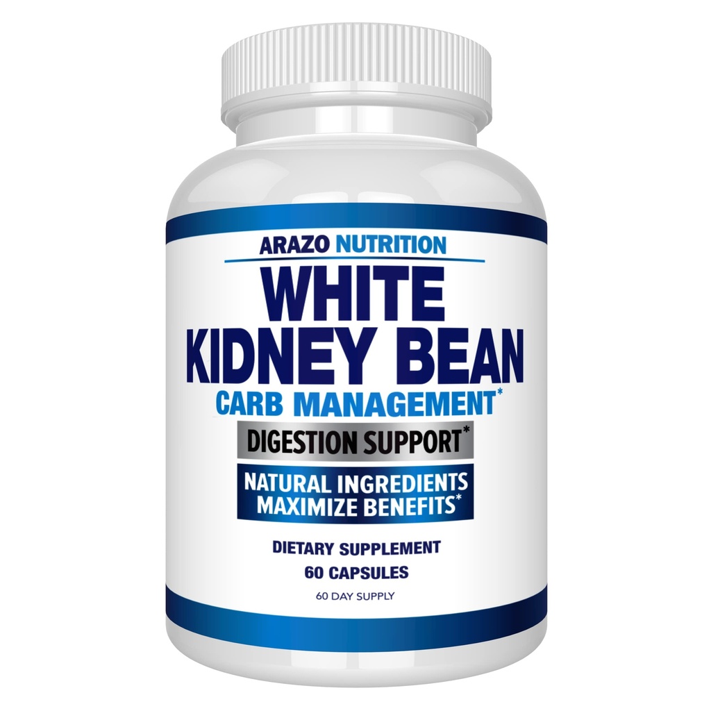 Arazo Nutrition White Kidney Bean Extract - 100% Pure Carb Blocker und Fat Absorber für Gewichtsunterstützung - Intercept Carbs