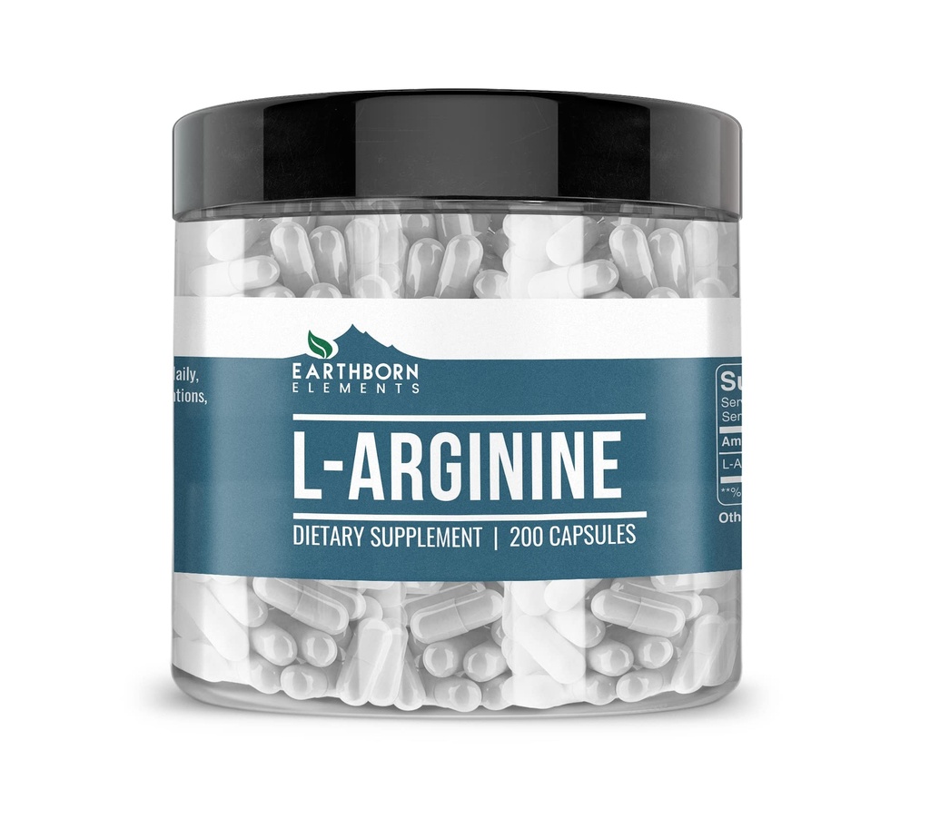 Earthborn Elements L-Arginin Pure & Undiluted, keine Additive (200 Kapseln)