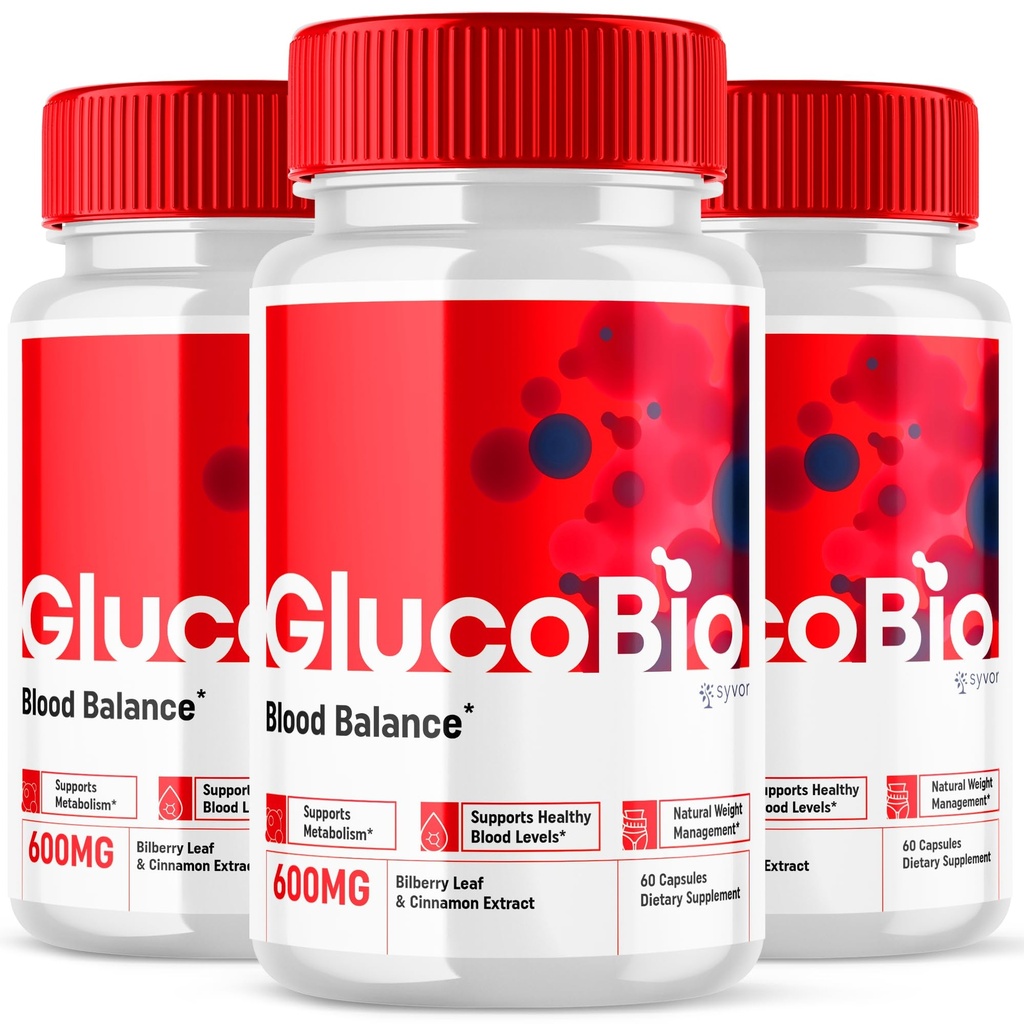 (3 packs) Glucobio Capsules, Gluco Bio Advanced Glyco Formule de soutien Pills, Glucobio Extra Strength Supplément, Glucobio Natural Ingredients Glycogen Support, Gluco Bio Glycogen Reviews (180 capsules)