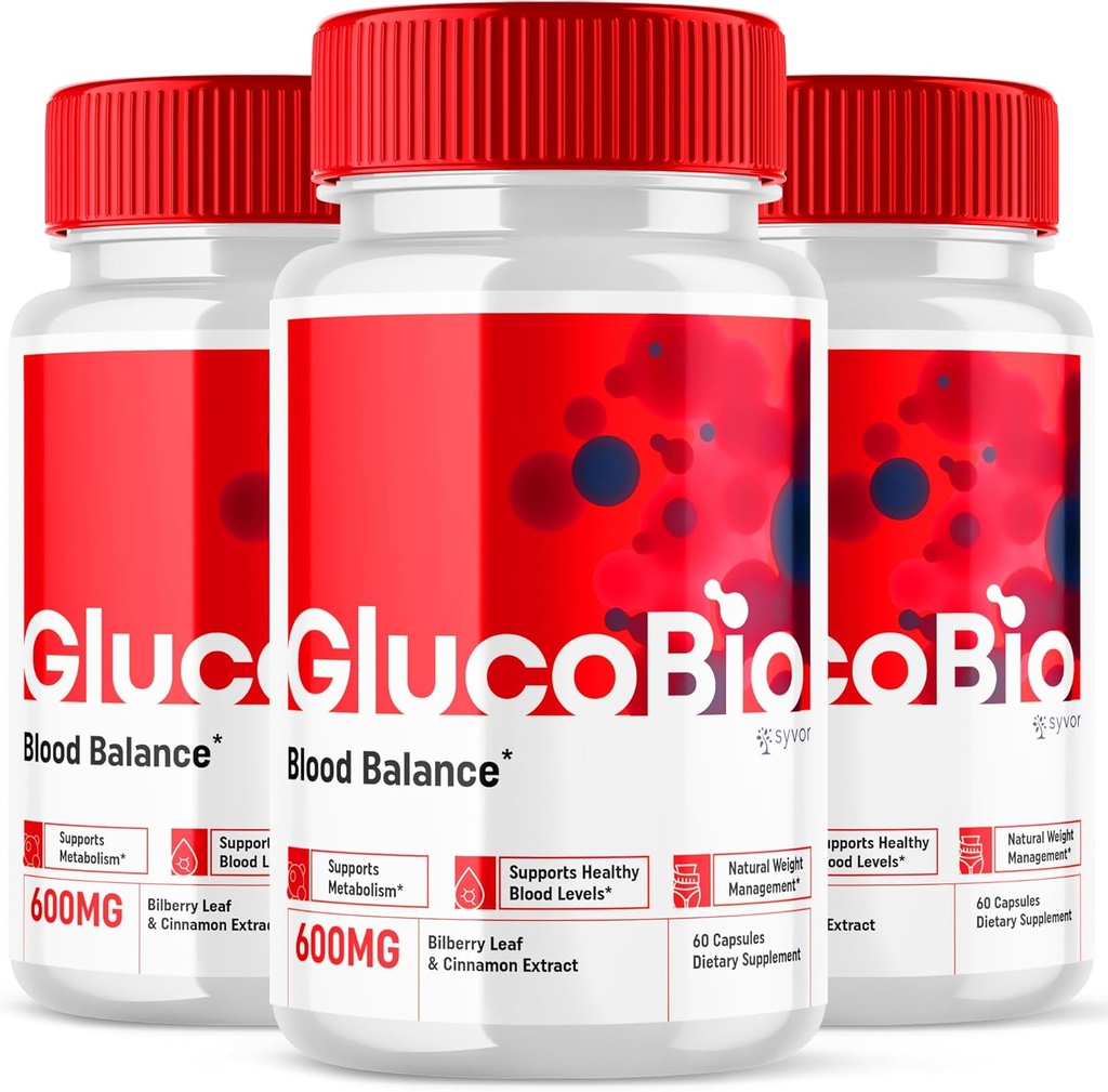 (3 Pack) Glucobio Kapseln, Gluco Bio Advanced Glyco Support Formel Pillen, Glucobio Extra Strength Supplement, Glucobio Natural Ingredients Glycogen Support, Gluco Bio Glycogen Bewertungen (180 Kapseln)