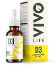 Vivo Life - Vitamin D3 K2, 50ml Liquid Complex Drops, 2000iu von D3, Vegan Health Supplement für Männer und Frauen, 100 Portionen