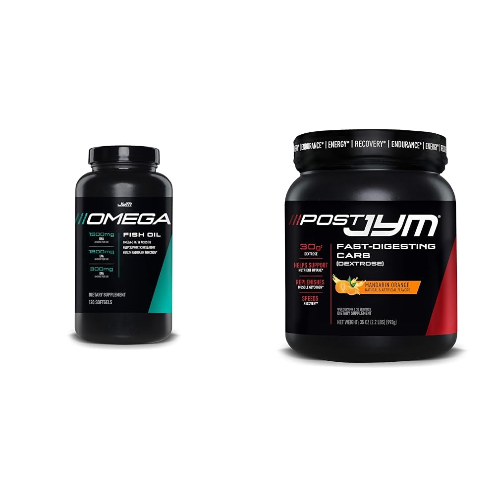 Omega JYM Fish Oil 2800mg & Post JYM Fast Carbs für Muskelwachstum & Erholung