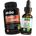 Candi Cleanse & Oregano Öltropfen - Extra Strength Probiotic Complex Cleanser & Organische Flüssigkeit - Natürliche pflanzliche Caprylsäure Kapseln & Öl von Oregano Tropfen Tinktur Extrakt