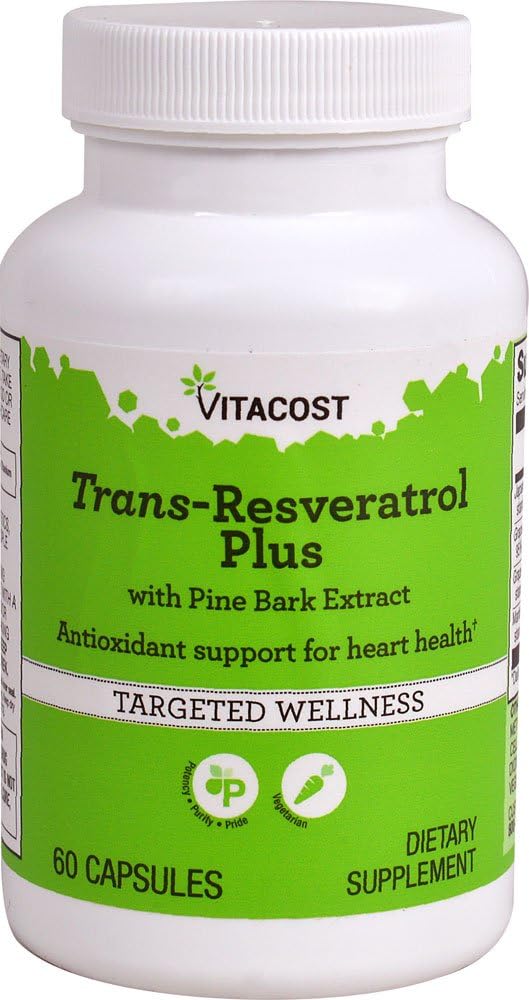 Vitacost Trans-Resveratrol Plus -- 60 Vegetarische Kapseln