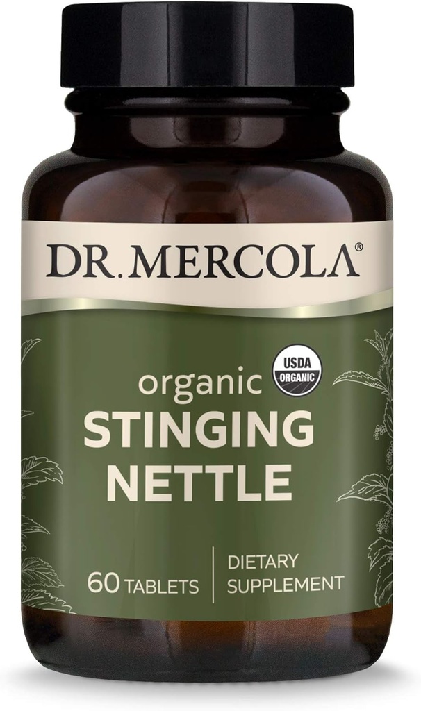 Dr. Mercola Organic Sting Nettle Nahrungsergänzung, 60 Portionen (60 Tabletten), nicht GVO, Glutenfrei, Sojafrei, USDA Organic