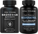 Vitamines vitales Glycinate de magnésium Capsules + Capsules de resvératrol