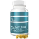 Norwegen Pure Omega-3 Fischöl Softgels 2,400mg (90ct) - 4X Konzentrierte EPA & DHA, Dreifach destilliert, Burpless, Wild Caught, Haut & Haar, Gelenke, Herzgesundheit