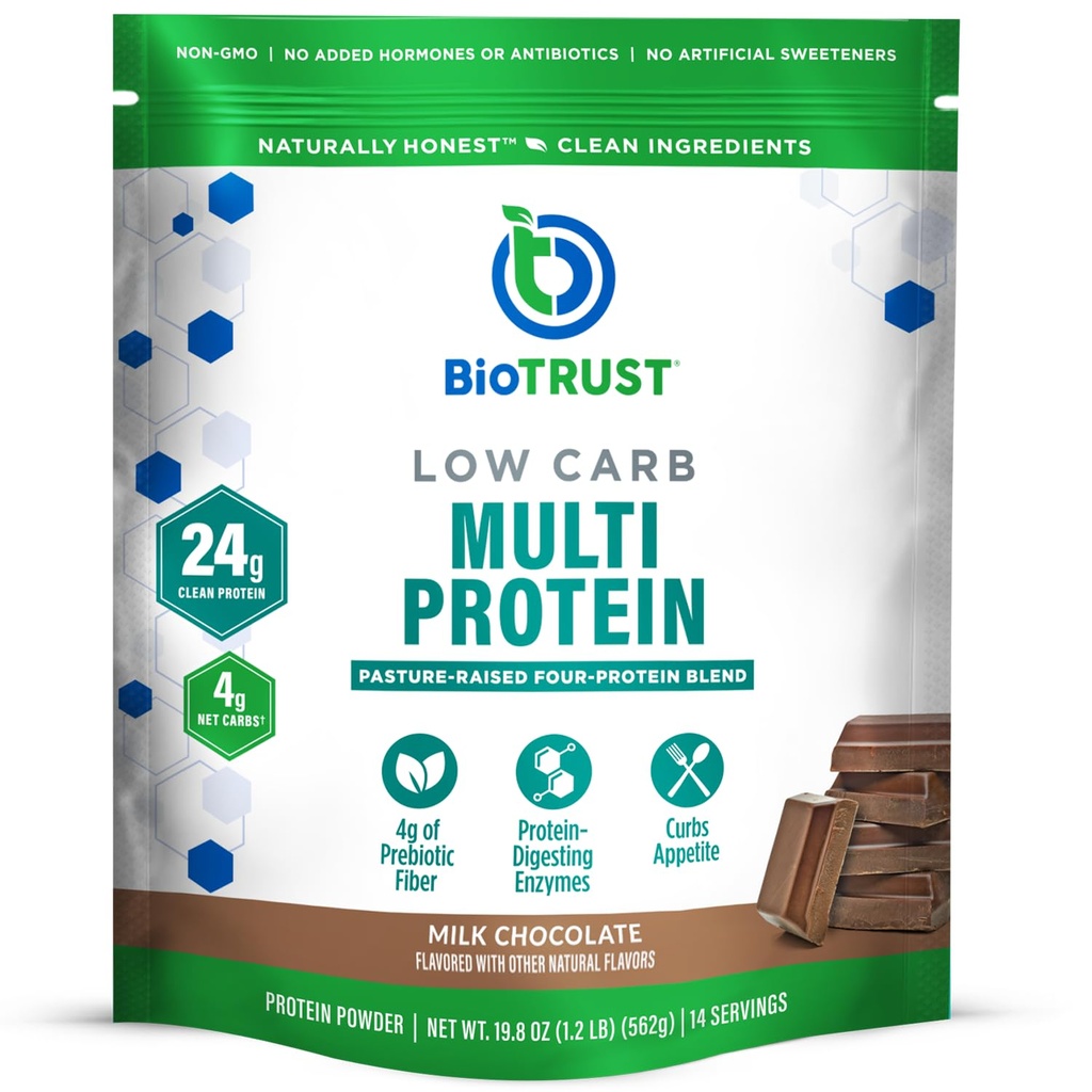 BioTrust Low Carb Protein Pulver – Delicious Whey & Casein Mischung aus Grass-Fed Hormon Free Cows – Non GMO, Gluten Free (Chocolate)