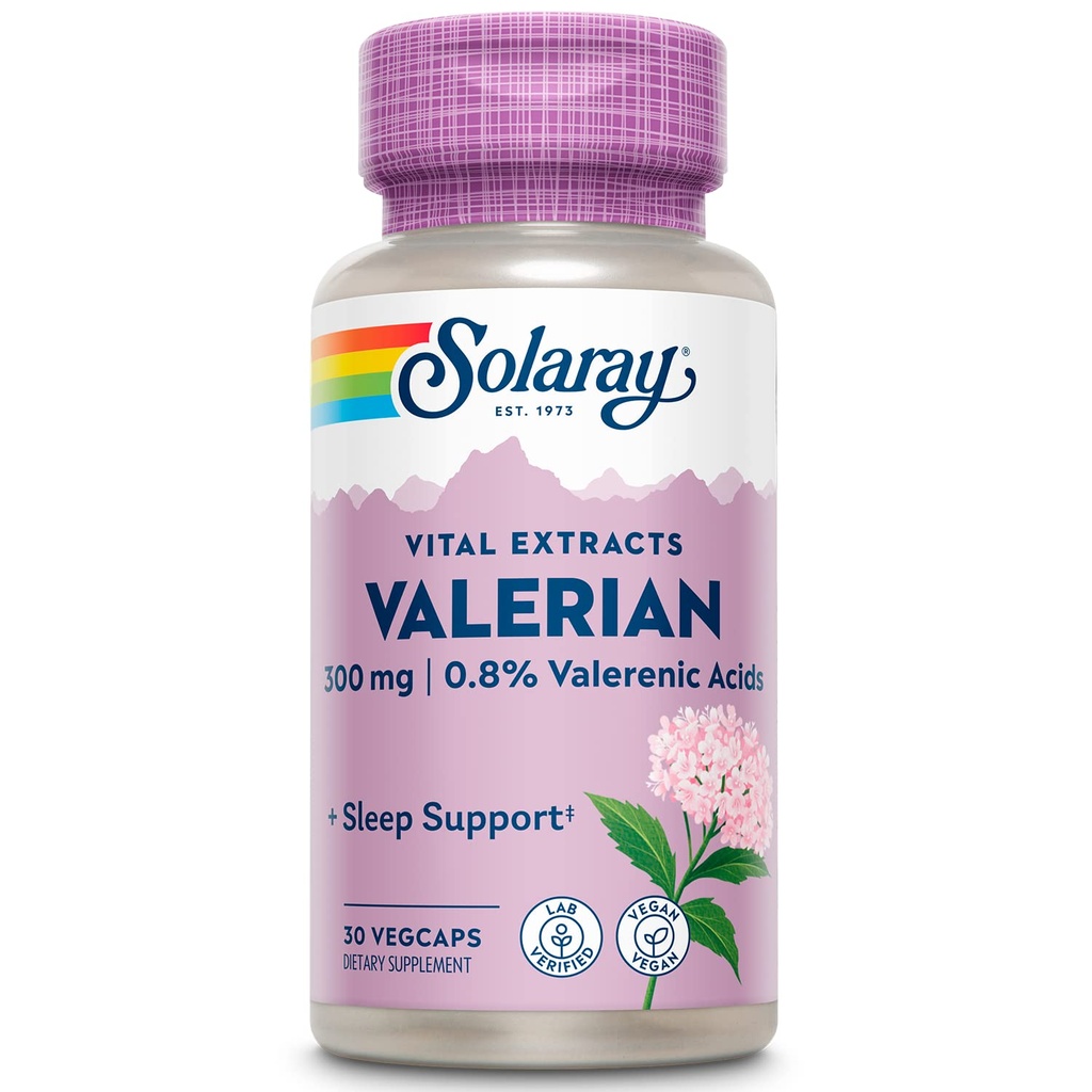 SOLARAY garantiert Potency Valerian Root Extract One Daily, Veg Cap (Btl-Plastic) 300mg | 30ct