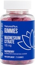 NaturesPlus Gummies Magnesium Citrat - 75 Gummis, Himbeer - Hilft Beruhigen Sie den Geist & Körper, unterstützt Knochendichte - Vegetarisch, Glutenfrei, Non-GMO - 25 Servierungen