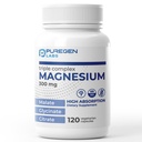 Puregen Labs Triple Magnesium Complex 300mg Magnesium Glycinat, Malat, & Citrate [High Absorption] 120 Veg Kapseln | Keine schädlichen Additive | Non-GMO, NO Gluten und Dairy | Made in USA
