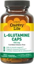 Country Life L-Glutamine 500 mg mit B6 – Unterstützt Muskel-Recovery, Endurance & Athletic Performance – Vegan, Glutenfrei, Kosher Aminosäure Supplement – 100 Kapseln