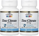21st Century Healthcare Zink Citrat Tabletten 50mg, 60 Count (Pack von 2)