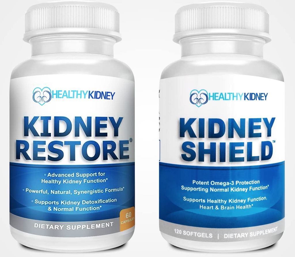 Kidney Restore & Kidney Shield 2-Pack Bundle für Nierenreiniger, Unterstützung Nierenfunktion, Nierengesundheit und mehr