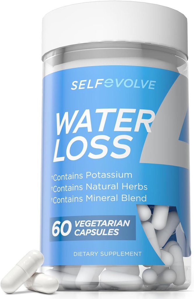 Wasserverlust - Natürliche Wasser Pillen zur Verringerung der Wasserretention & Bloating Relief mit Dandelion Extrakt, Kalium & 7 natürliche Inhaltsstoffe - 60 Veggie Kapseln