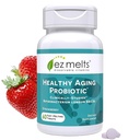 EZ Melts Dissolvable Vieillissement en santé Probiotique, Bifidobacterium Longum BB536 (2 milliards UFC), sans sucre, probiotiques pour les femmes et les hommes 50+, 2-Mois d'approvisionnement - 1 Pack