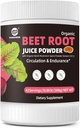 Beet Root Powder 7000mg, High Concentrated Organic Beet Juice Powder mit Reishi Pilz, Superfood Supplement Beetroot Drink für Zirkulation und Ausdauer, Vegan, Zuckerfrei