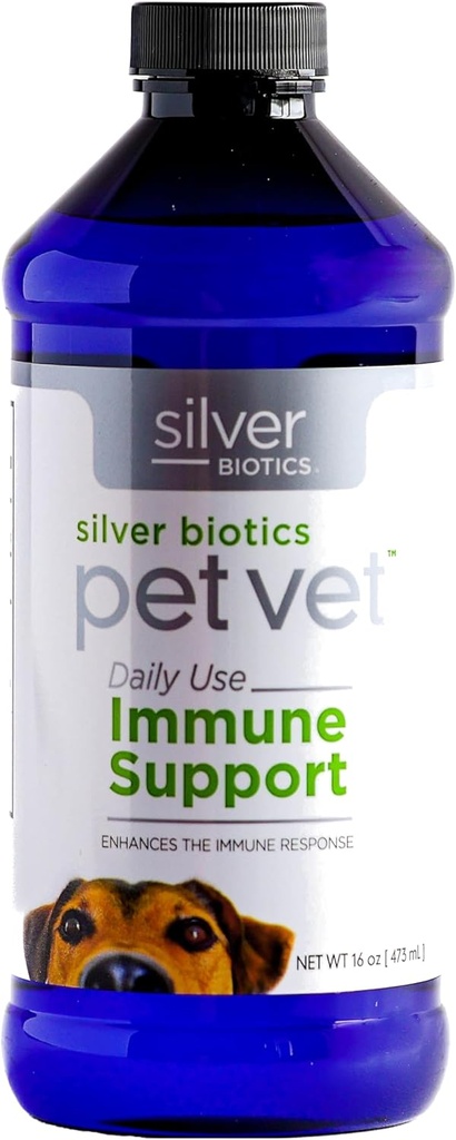 Silber Biotics Pet Vet Immununterstützung | verbessert die Immunantwort bei Haustieren | 16 Fl Oz