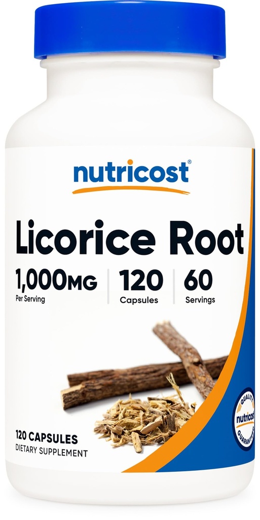 Nutricost Racine de réglisse 500mg, 120 Capsules - Non-OGM, sans gluten