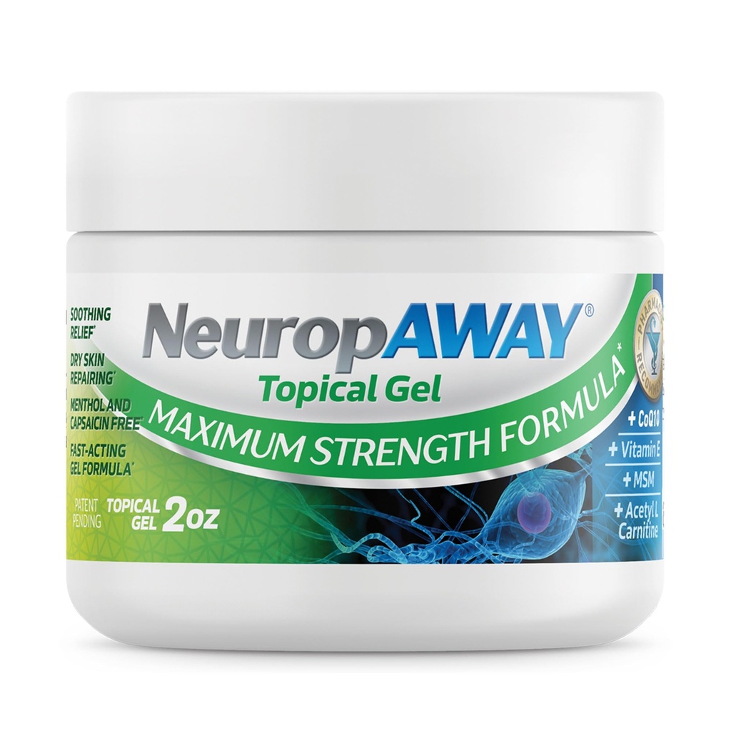 NeuropAWAY® Gel de force maximale, pour inconfort Nerve, brûlure, astuce et numbness 2oz