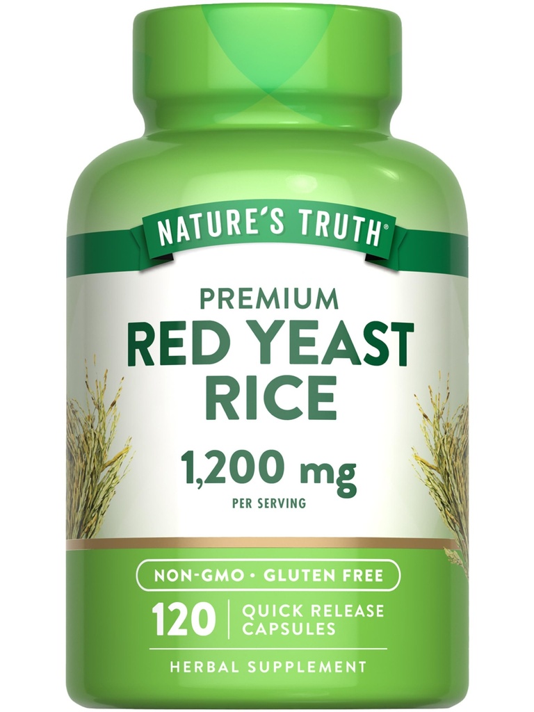 Nature's Truth Red Yeast Rice Kapseln 1200 mg | 120 Count | Non-GMO & Gluten Kostenlose Ergänzung