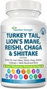 15-in-1 Pilze für Hunde Türkei Tail 600mg Lion's Mane 600mg Reishi 600mg Shiitake 500mg Cordyceps 300mg Chaga 300mg Maitake 200mg Meshima Blazei Poria Enoki Portobello 90 Tabletten