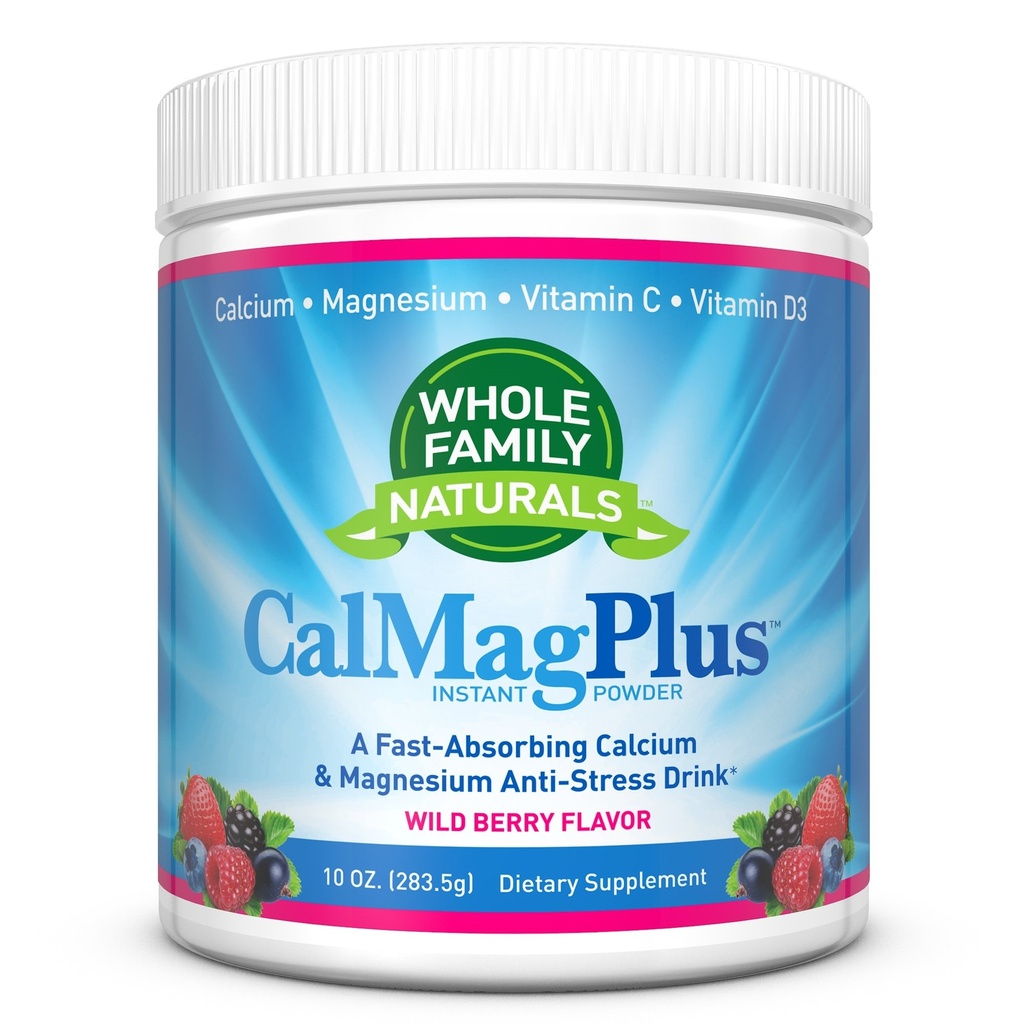 Calcium Magnesium Pulver Ergänzung - CalMag Plus mit Vitamin C & D3 - Glutenfrei, Non GMO, Wild Berry Flavor - Natürliche Calm & Stress Relief Cal Mag Getränk - Natürliche Kalm Calcium & Magnesium Pulver