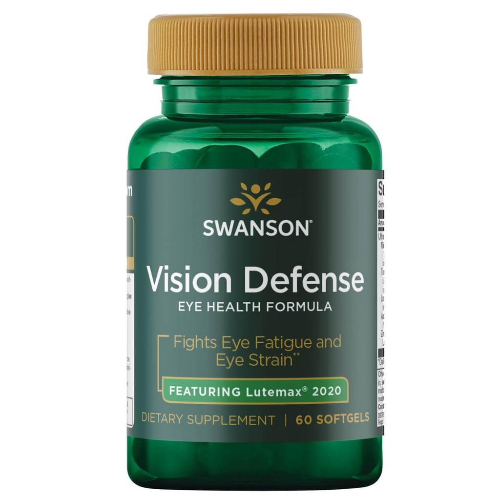 Swanson Vision Defense Antioxidant Vision Health Supplement Lutein Zeaxanthin Astaxanthin Broccoli Extrakt Bilberry Extrakt 60 Softgels Sgels