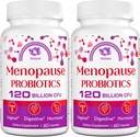 Suppléments à la ménopause pour les femmes, 120 milliards de CFU probiotiques pour les femmes, suppléments probiotiques tout-naturels pour les flashes chauds à la ménopause, la sueur nocturne, les swings d'humeur et l'hormone - 120 capsules à base de plantes