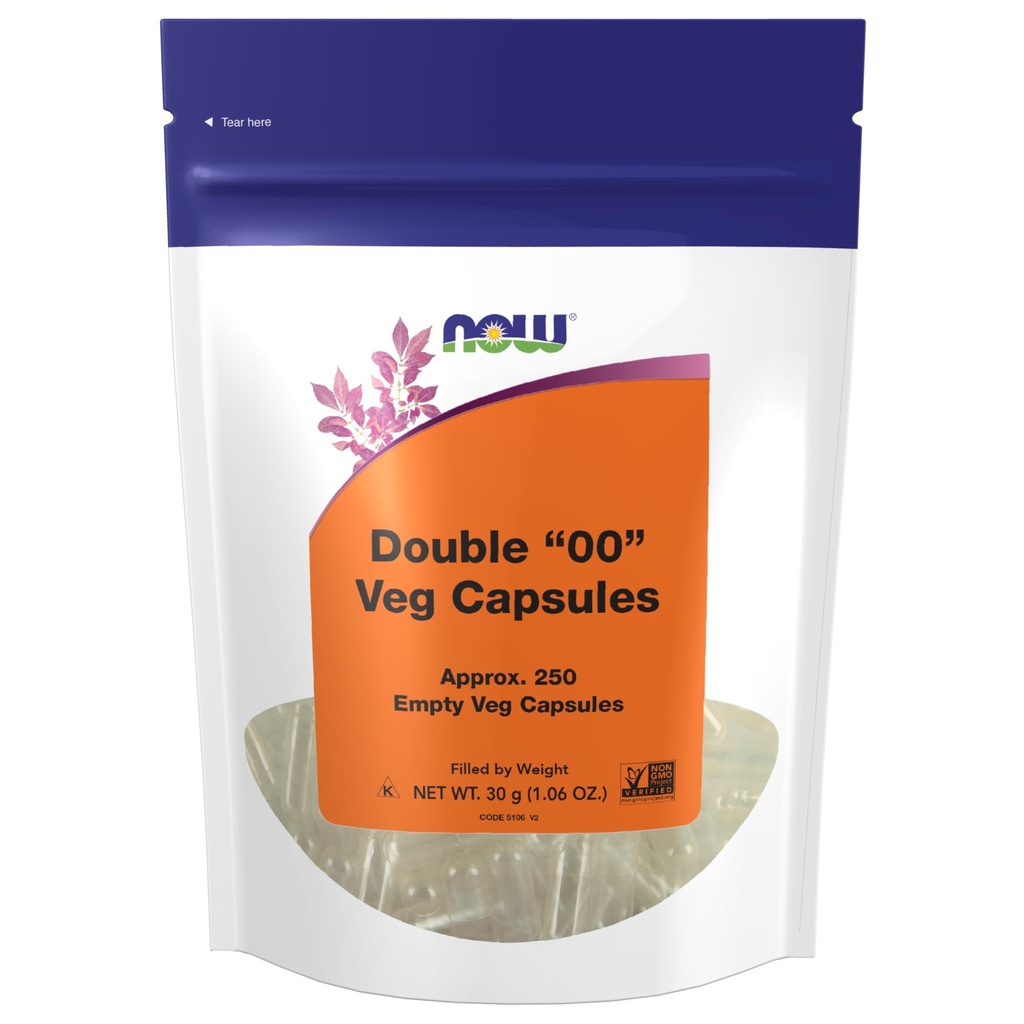 JETZT Nahrungsergänzungsmittel, Leere vegetarische Kapseln, Doppel "00", Gefüllt durch Gewicht, Non-GMO Projekt Verifiziert, 250 Veg Kapseln