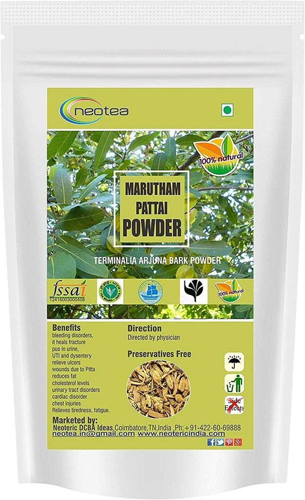 Neotea Marutham Pattai Powder | Terminalia Arjuna | 300 GM pack of 1