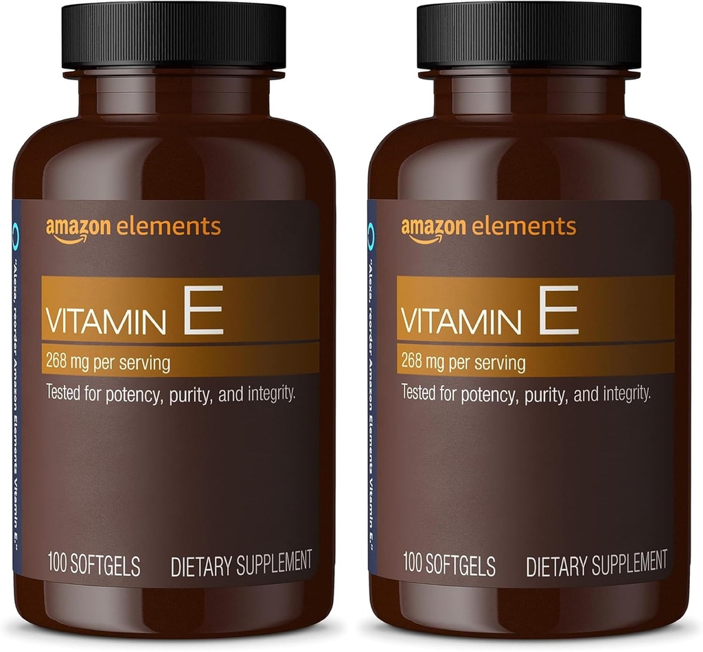 Éléments Vitamine E, 400 UI, 100 softgels, 100 jours d'approvisionnement (paquet d'emballage de mai) (paquet de 2)