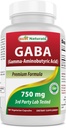 Best Naturals GABA Supplement 750mg 180 Veggie Kapseln, Natürliche Schlafhilfe