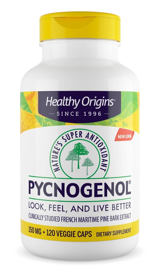 Gesunde Ursprünge Pycnogenol 150 mg, Französisch Maritime Pine Bark Extract, Natures Super Antioxidant, Antioxidant, Non-GMO, Vegan, 120 Veggie Kapseln