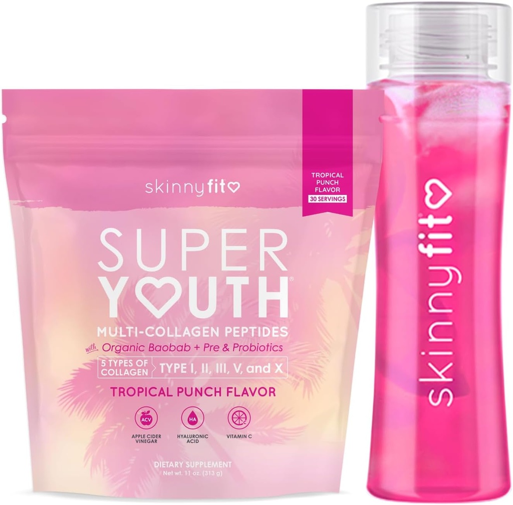 SkinnyFit Super Youth Tropical Punch Collagen avec bundle de bouteille