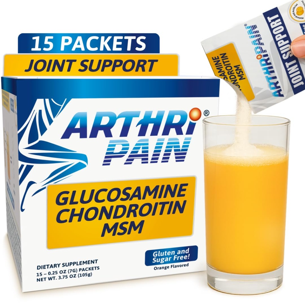 Arthripain – Joint Support Cartilage Repair Supplement – Klinisch getestet Gelenksaft - Ligament Relief Support – Glucosamine Chondroitin MSM – Geschwollene Kniebehandlung – Sugar-Free – Made in US - 15ct