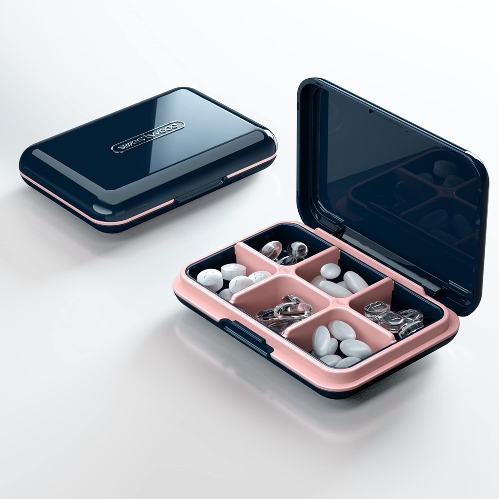 Travel Pille Case, Pille Box - Acedada Tragbare Pille Halter, Reise Pille Container Pille Träger für Geldbeutel, wasserdichte Kompakte Medizin Organizer Box, Blau