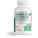 Bronson Magnesium Glycinate 200 MG pro Servier Chelat für hohe Absorption, Gentle On Stomach, Non-GMO, 240 vegetarische Kapseln