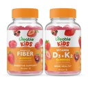 Lifeable Prebiotic Fiber Kids + Vitamin D3 + Vitamin K2 Kids, Gummis Bundle - Great Tasting, Vitamin Supplement, Glutenfrei, GMO frei, Kaugummi