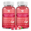 Calcium Citrate 1200mg Gummie mit Vitamin D3, K2 - Kaubares Calcium Magnesium Zink d3 Beilage mit Sea Moss Extract für Knochen, Zähne, Immununterstützung für Frauen & Männer, Peach Flavor-60 Gummies(2Pack)