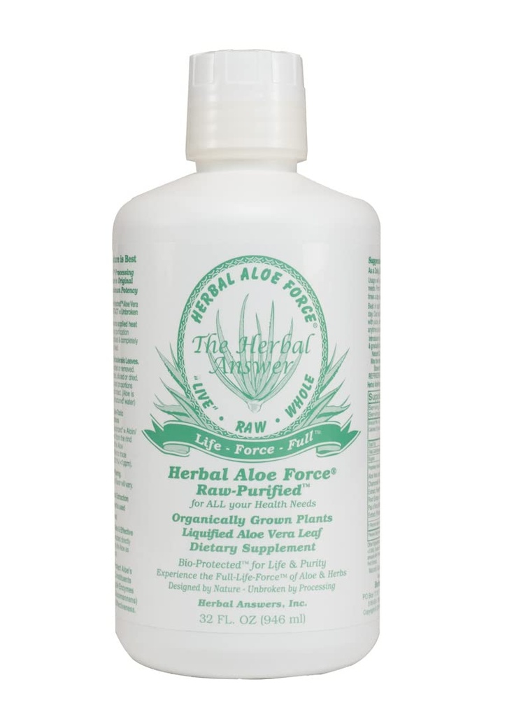 Réponses à base de plantes Aloe Force Aloe Vera et supplément alimentaire à base de plantes, 32 fl oz
