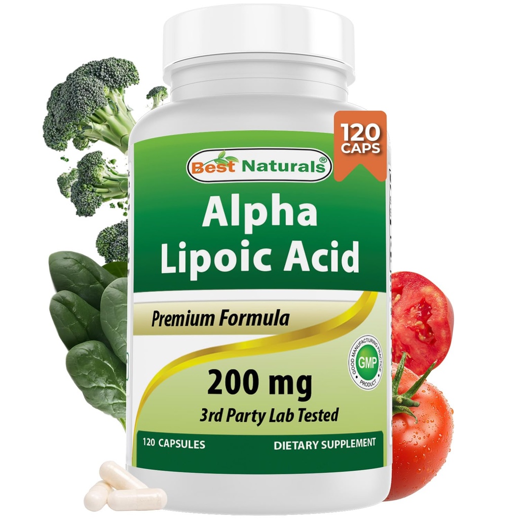Meilleurs acides alpha lipoïques naturels 200 Mg 120 Capsules