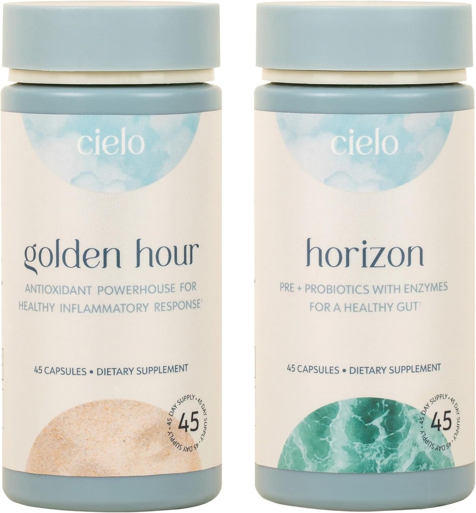 Cielo Golden Hour & Horizon Bundle - Ensemble de probiotiques et d'antioxydants (45 jours)