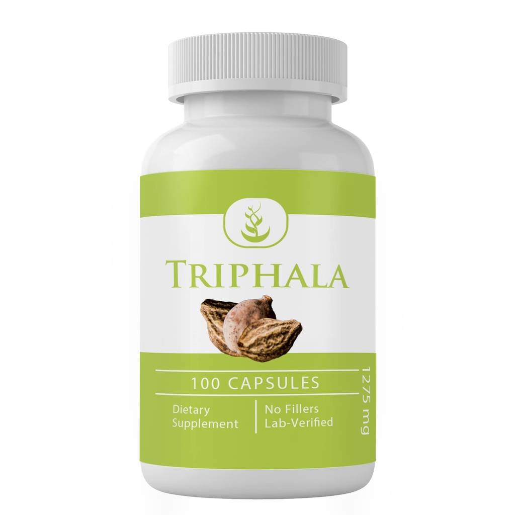 PURE ORIGINAL INGREDIENTS Triphala Pulver, (100 Kapseln) Immer rein, keine Additive oder Füllstoffe, Lab Verifiziert
