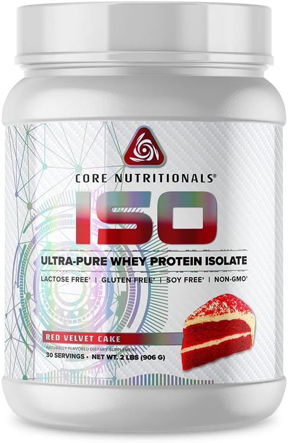 Nourriture fondamentale ISO, 100% Micro Filtré, Zéro Filtrage Artificiel, 25g Isolé de protéines de lactosérum, 32 portions (Velvet rouge)