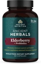 Antike Ernährung Elderberry und Probiotics Supplement, Antike Kräuter Schwarze Elderberry Kapseln, Immunsystem Unterstützung, Ganze Nahrungsergänzung, Glutenfrei, Paleo und Keto Friendly, 60 Kapseln